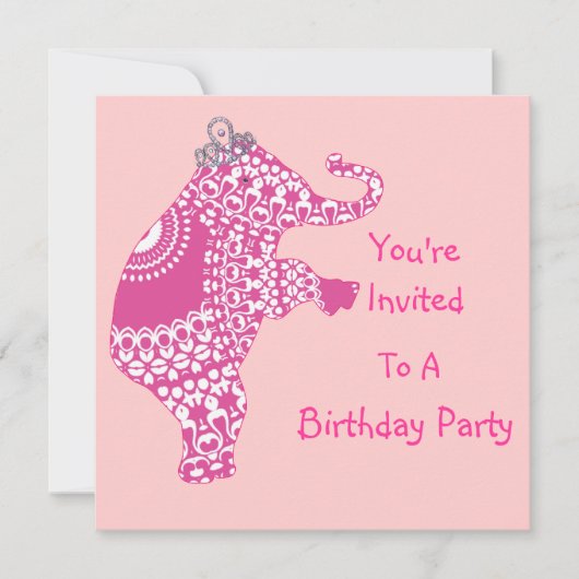 Invitation à la fête des éléphants de la princesse (Devant)