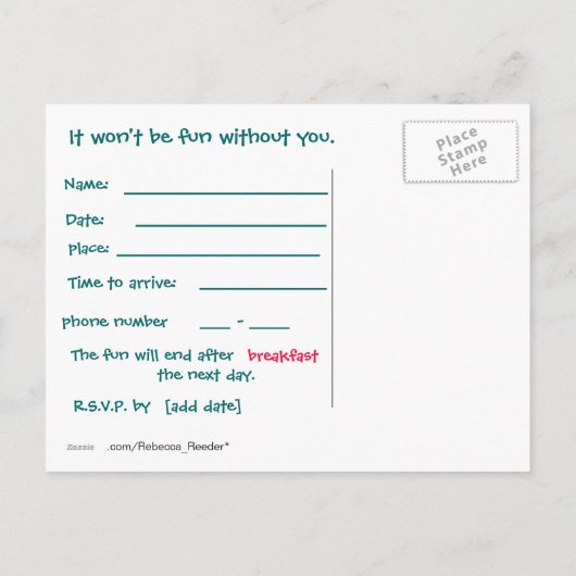 Invitation à la fête des enfants (Dos)