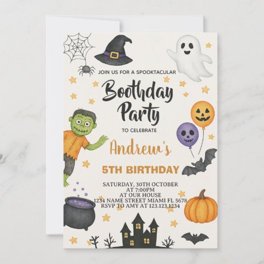Invitation à la fête des enfants d'Halloween (Devant)