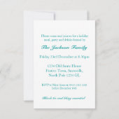 Invitation à la fête des fêtards de Noël turquoise (Dos)