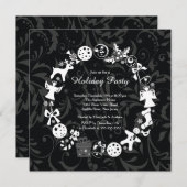 Invitation à la fête des Fêtes de Noël (Devant / Derrière)