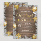 Invitation à la fête des fêtes de Noël Rustique et (Devant / Derrière)