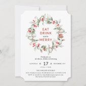 Invitation à la fête des fêtes de Noël Wreath Berr (Devant)