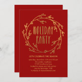 Invitation à la fête des Fêtes de Wreath - Rouge (Devant / Derrière)