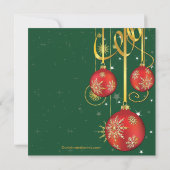 Invitation à la fête des fêtes des Snowflakes Gold (Dos)