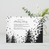 Invitation à la fête des Fêtes d'hiver Black & Whi (Debout devant)
