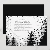 Invitation à la fête des Fêtes d'hiver Black & Whi (Devant / Derrière)