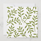 Invitation à la fête des Fêtes Green Red Berries (Dos)