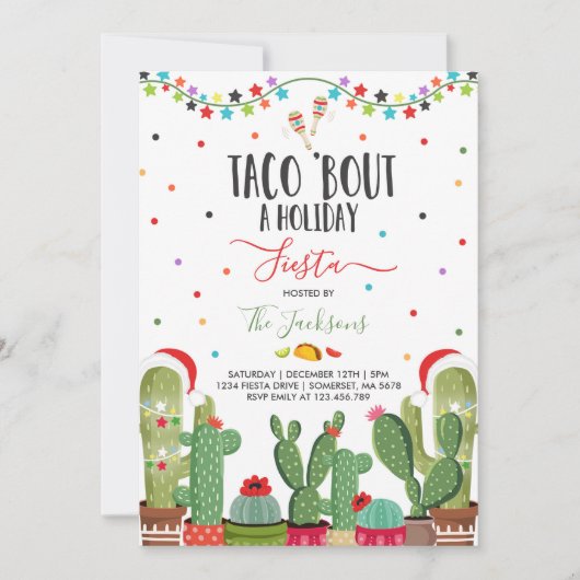 Invitation à la fête des fêtes Taco 'Bout A Party (Devant)