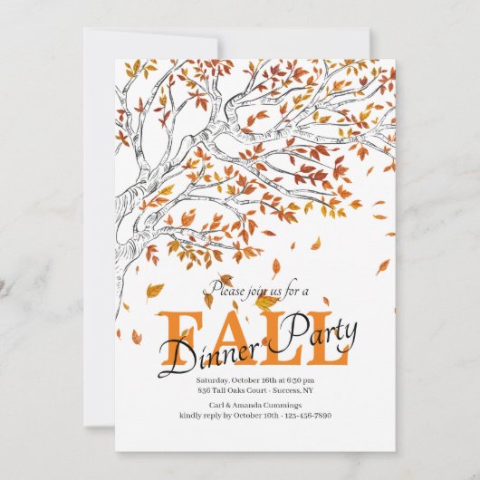 Invitation à la Fête des Feuilles d'Automne (Devant)
