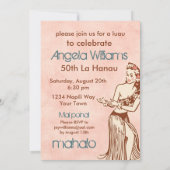 Invitation à la Fête des filles d'Aloha Hula (Dos)