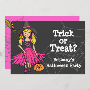 Invitation à la fête des filles de Halloween