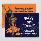 Invitation à la fête des filles de Halloween (Devant / Derrière)