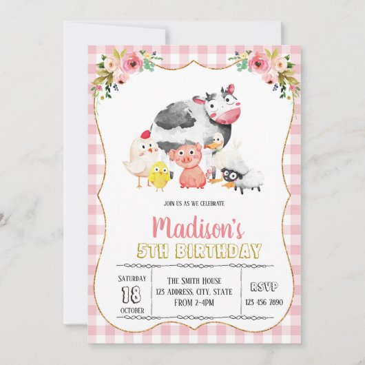 Invitation à la fête des filles de la ferme (Devant)