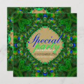 Invitation à la fête des filles Indigo Green Peaco (Devant / Derrière)