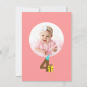 Invitation à la fête des filles roses de 4e annive (Dos)