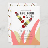 Invitation à la fête des flammes de brochettes BBQ (Devant / Derrière)
