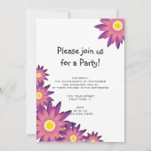 Invitation à la fête des fleurs rose et violet (Devant)