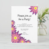 Invitation à la fête des fleurs rose et violet (Debout devant)