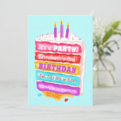 Invitation à la fête des gâteaux et bougies (Debout devant)