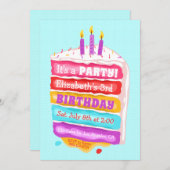 Invitation à la fête des gâteaux et bougies (Devant / Derrière)