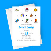 Invitation à la fête des icônes de plage