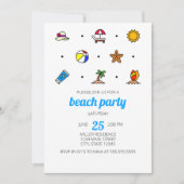 Invitation à la fête des icônes de plage (Devant)