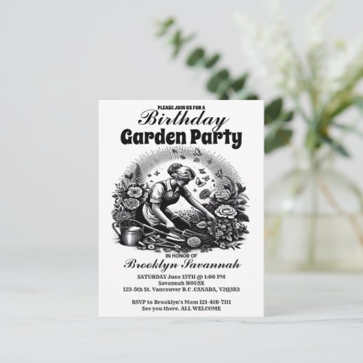 Invitation à la fête des Jardins en embrassant (Debout devant)