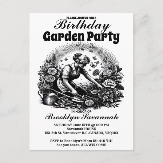 Invitation à la fête des Jardins en embrassant (Devant)