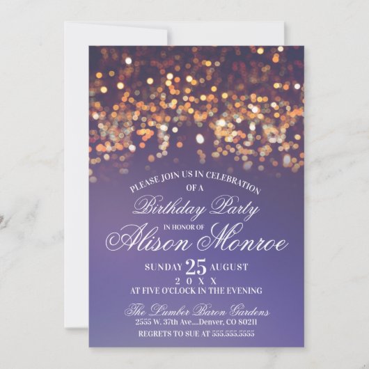 Invitation à la fête des lumières scintillantes (Devant)