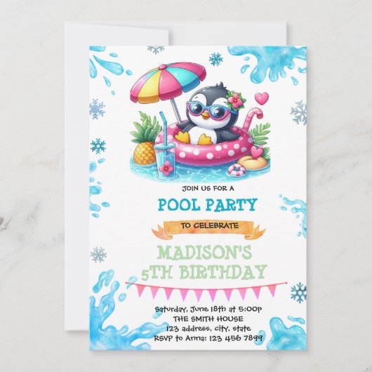 Invitation à la fête des manchots de la piscine d' (Devant)