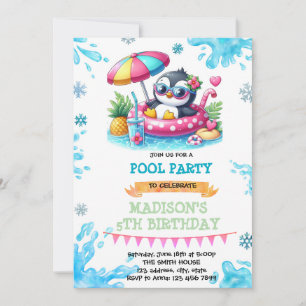 Invitation à la fête des manchots de la piscine d'