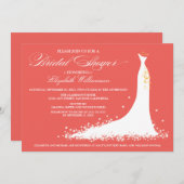 Invitation à la fête des marées Mariages (corail) (Devant / Derrière)