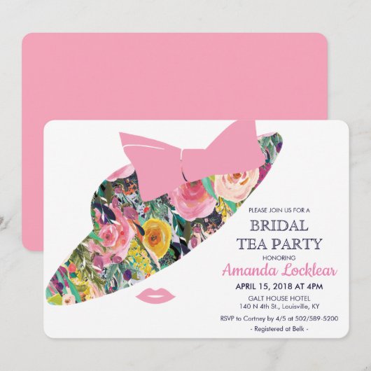 Invitation à la Fête des mariées de thé Casquette  (Devant / Derrière)