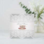 Invitation à la Fête des mariées de thé en dentell (Debout devant)