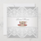 Invitation à la Fête des mariées de thé en dentell (Devant)