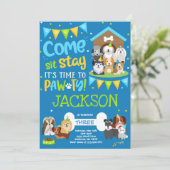 Invitation à la fête des marionnettes Doggy Birthd (Debout devant)