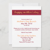 Invitation à la fête des mères roses de Rire en di (Dos)