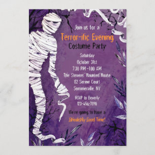 Invitation à la fête des momies d'Halloween