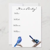 Invitation à la fête des oiseaux chanteurs Fairy W (Dos)