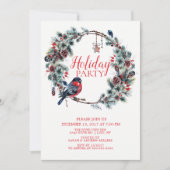 Invitation à la Fête des oiseaux de Noël Wreath (Devant)