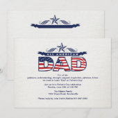 Invitation à la Fête des pères de papa américain (Devant / Derrière)