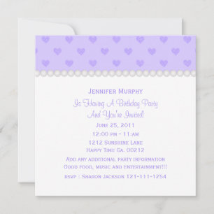 Invitation à la fête des perles et des coeurs pour