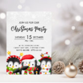 Invitation à la fête des pingouins de Noël