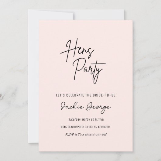 Invitation à la fête des poules blanches roses (Devant)