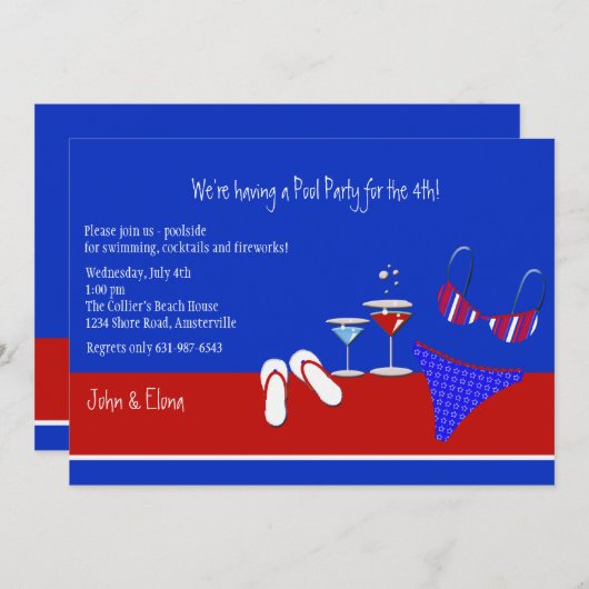 Invitation à la fête des poules rouges, blanches e (Devant / Derrière)