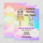 Invitation à la fête des princesses et des chiots (Devant / Derrière)