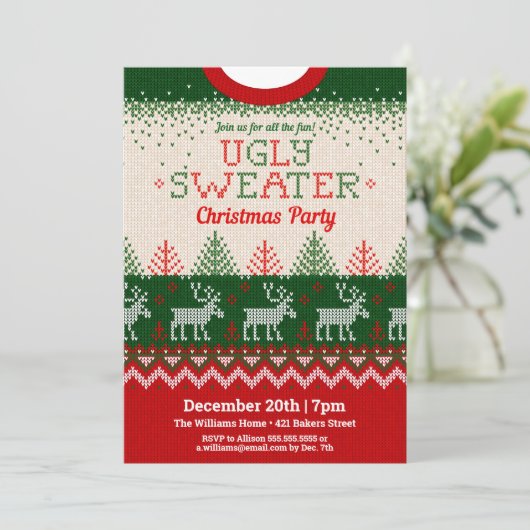 Invitation à la fête des pulls moches de Noël (Debout devant)