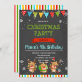 Invitation à la fête des rennes de Noël (Devant / Derrière)