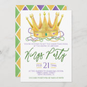 Invitation à la fête des Rois Mardi Gras (Devant / Derrière)